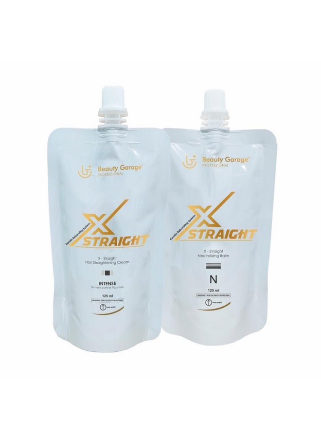 X-Straight Hair Straightening Cream Set (Intense Cream + Neutralizing Cream) 125Ml Each