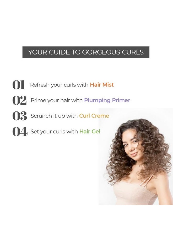 Curly Hair Essentials Set|Hair Ultra Gel,Hair Cream,Plumping Primer And Refresher Mist|Curly Hair Products|Magic Hair Care For Curls|Shea Butter|Coconut|Created By Savio John Pereira