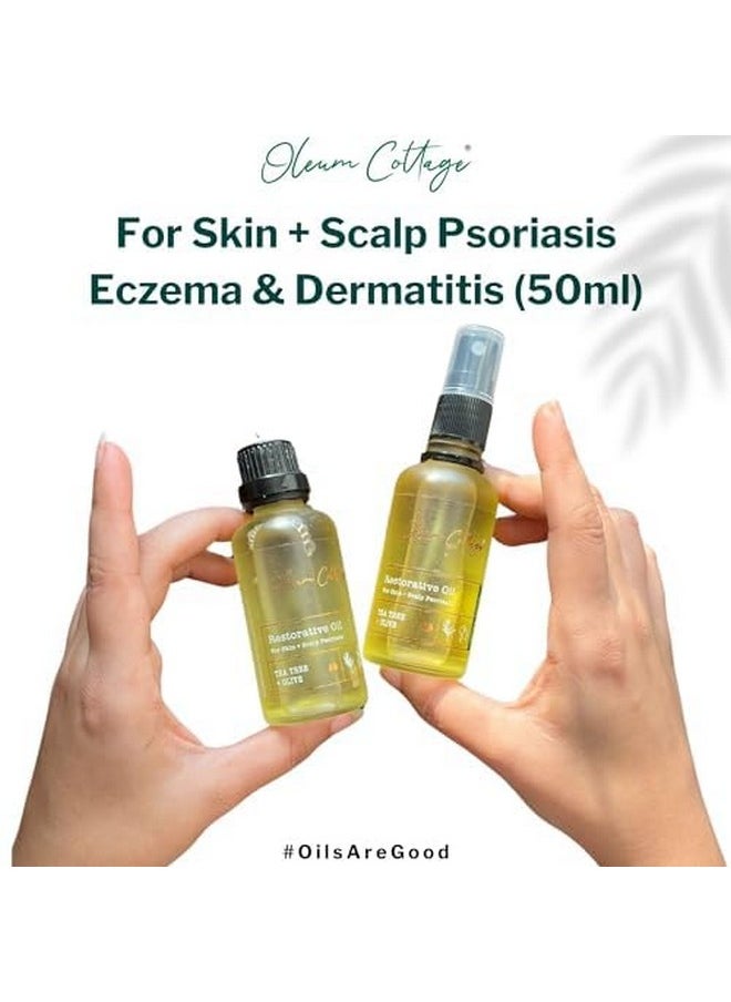 Restorative Oil For Psoriasis | Small & Large Patches Eczema Oil For Skin | Oil For Scalp Dermatitis | Lavender & Jojoba Oil For Dry Skin (50Ml)