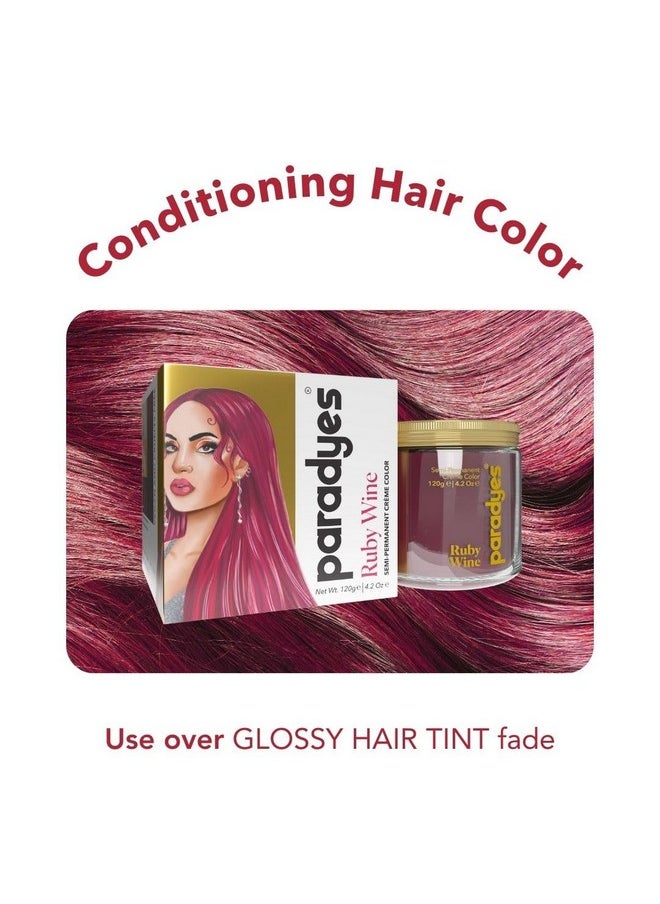 Top-Up Semi-Permanent Ruby Wine Diy Conditioner Based Hair Colour, 120 Gm