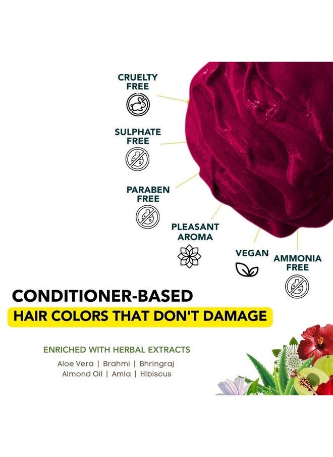 Top-Up Semi-Permanent Ruby Wine Diy Conditioner Based Hair Colour, 120 Gm