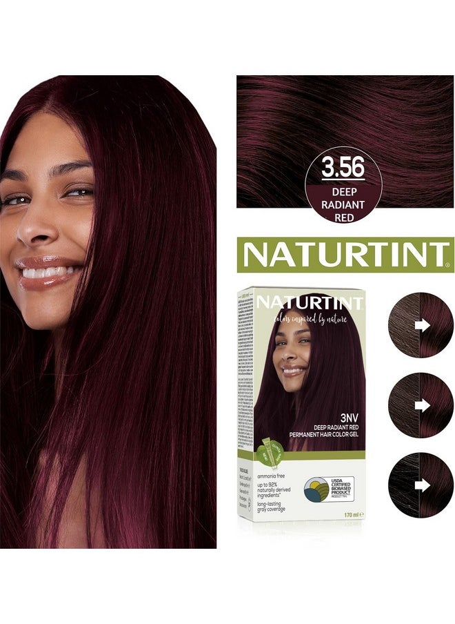 Permanent Hair Colour Burgundy 3Nv | 92% Natural Ingredients | 100% Grey Coverage Long Lasting Hair Colour | Usda Certified | Ammonia Free Vegan Hair Color Gel - 3Nv Deep Radiant Red 170 Ml