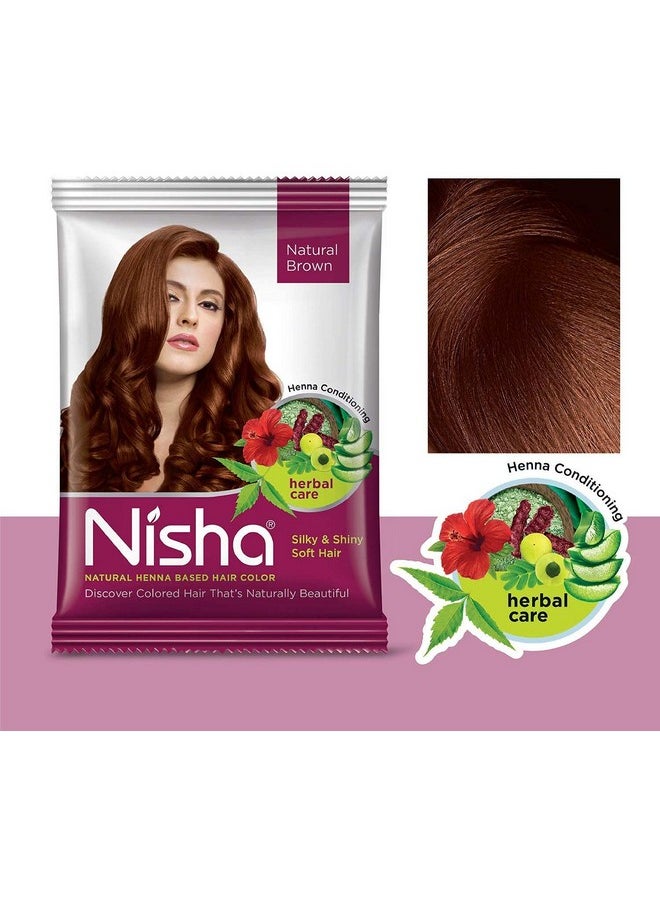 Henna Based Hair Color Packet No Ammonia Long Lasting (30 G (Pack Of 10), Natural Brown)