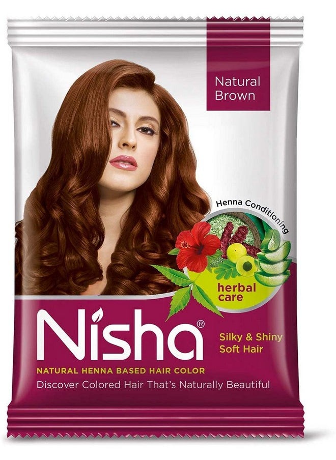 Henna Based Hair Color Packet No Ammonia Long Lasting (30 G (Pack Of 10), Natural Brown)