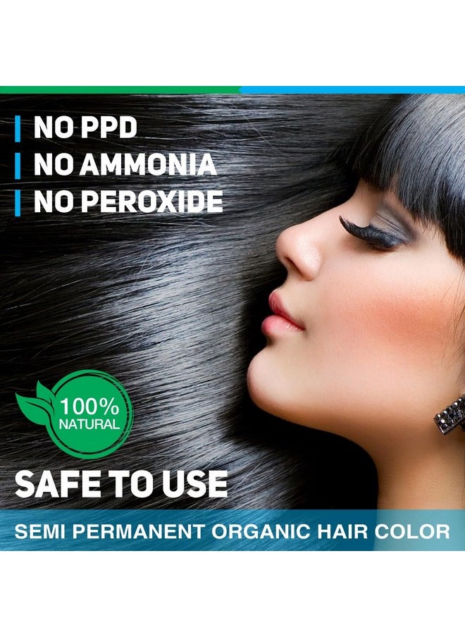 Safe Hair Color - Dark Brown 100Gm - Certified Organic Chemical And Allergy Free Bio Natural Hair Color With No Ammonia Formula For Men & Women