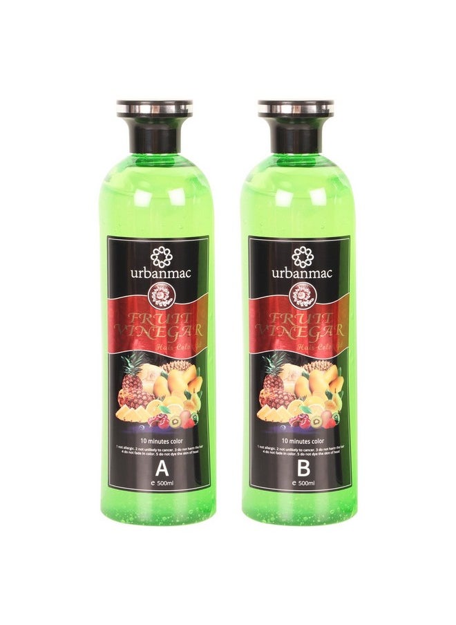 Fruit Vinegar Gel Hair Color Natural Hair Color Dye For Black Hair Dye(500Ml X 2) - Black