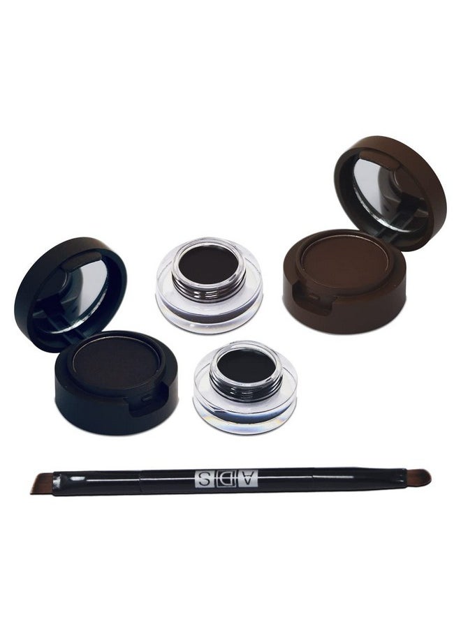 Good Choice India 24 Hour Long Lasting Waterproof Eye Brow Powder & Eye Brow Gel, Black-Brown, 7G (A8620)