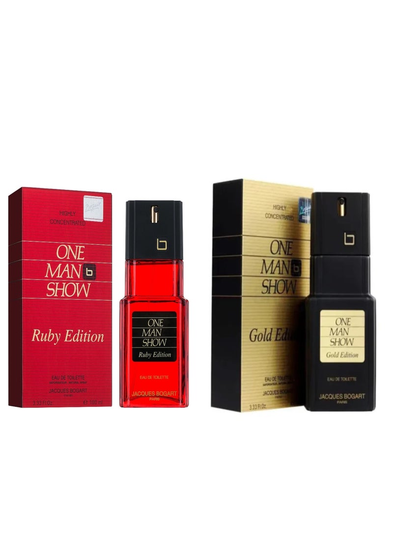 Pack of 2 One Man Show RUBY and GOLD Edition 200ml