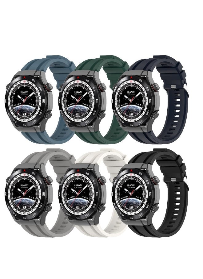 Soft Silicone Bands, breathable soft silicone strap with Huawei Watch GT3 PRO | GT3 46mm | Huawei Runner | Huawei Watch 3, for Men Women (6 Pack)