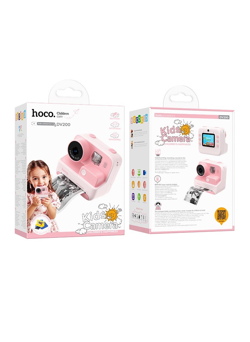 hoco DV200 Dual Lens Children Printing Camera – 48MP Photos, 720P Videos, 2-Inch IPS HD Display