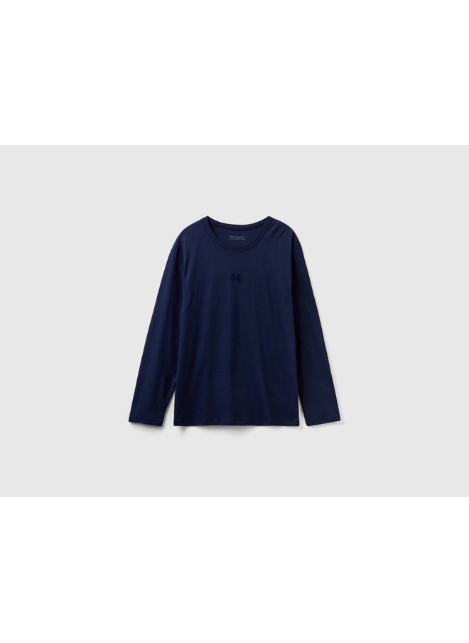 Logo T-Shirt In Long Fiber Cotton