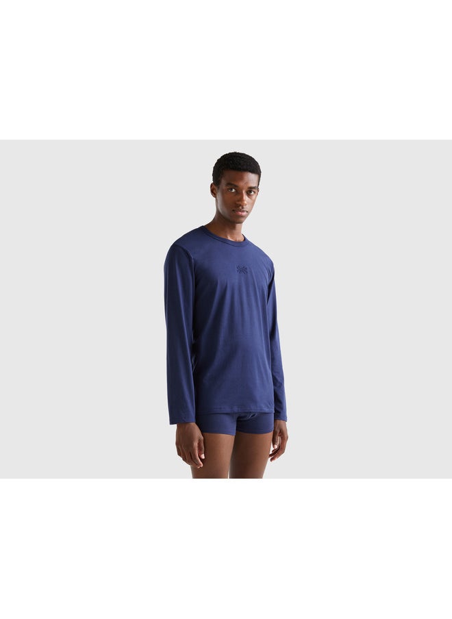 Logo T-Shirt In Long Fiber Cotton
