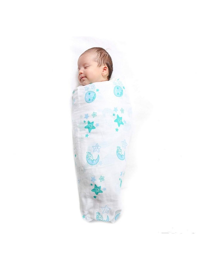 Newborn Baby Infant Soft Premium Pure Organic Cotton Comfortable Muslin Swaddle Receiving Blanket Wrapper Cloth Towel Stroller Cover 100X100Cm (Pack Of 1 Random Design)