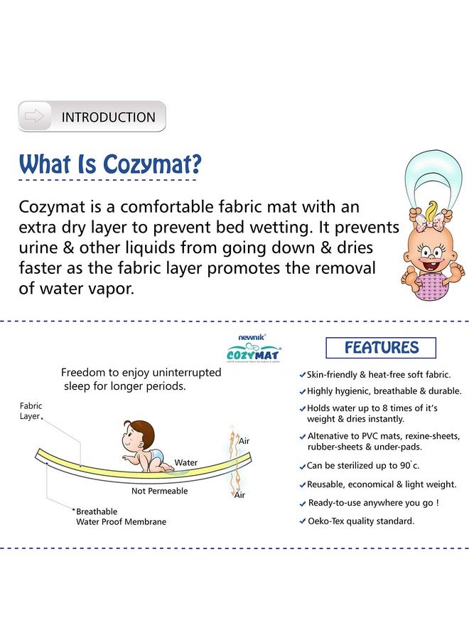 Cozymat Quick Oeko Tex Approved Dry Sheet/Bed Protector For New Born, Toilet Training Toddler, Old Age & New Moms (Small (50Cm X 70Cm), Salmon Rose + Lemon Green)