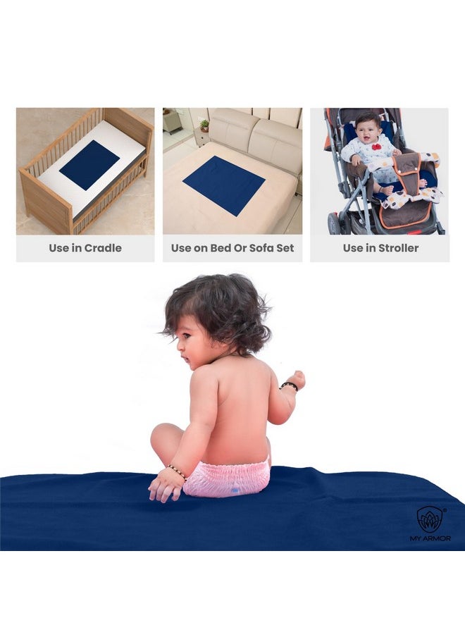 Baby Dry Sheet/Mattress Protector (Waterproof/Quick Drying/Extra Absorbent/Reusable) - Pack Of 2 (Medium (70Cm X 100Cm), Maroon & Royal Blue)
