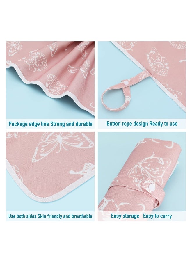 Portable Baby Changing Pad Waterproof Foldable Travel Changing Mat for Toddlers Baby Newborns Sweet Pink Butterfly