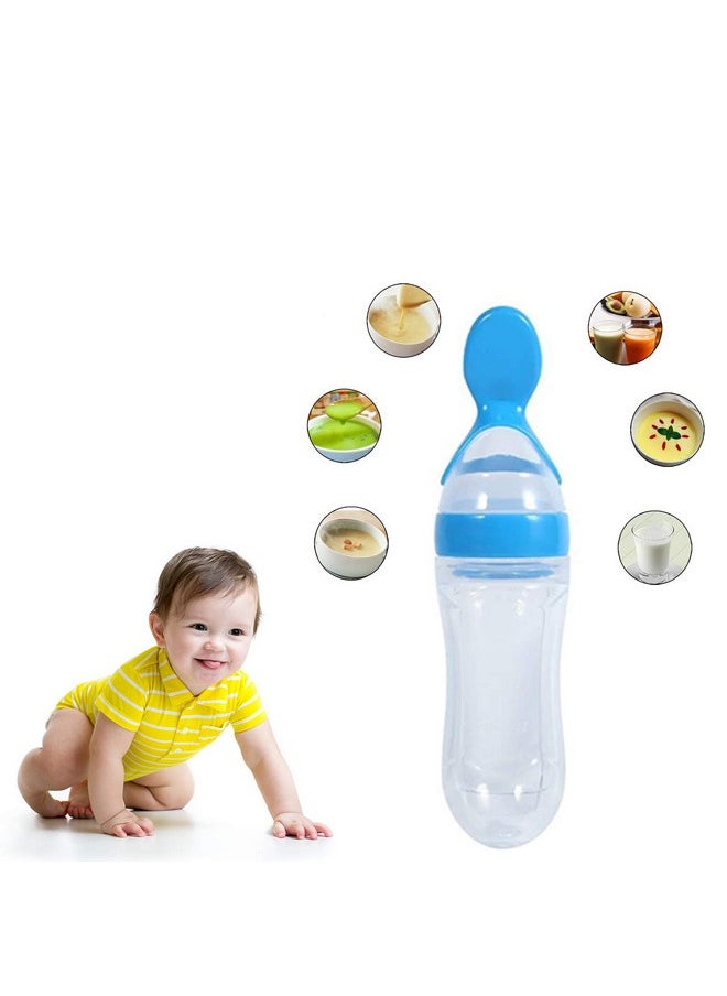 ® Baby Feeding 360 Degree Rotation Spill Proof Food Gyro Bowl/Squeezy Spoon, Assorted - Combo