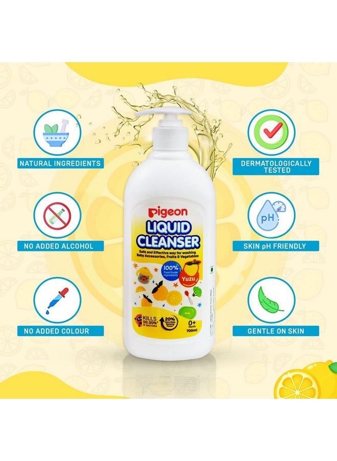 Natural Baby Liquid Cleanser Anti-Bacterial Protection Liquid Cleanser,Baby Bottle,Accessories,Fruit And Vegetables (Yuzu 700 Ml-Bottle)