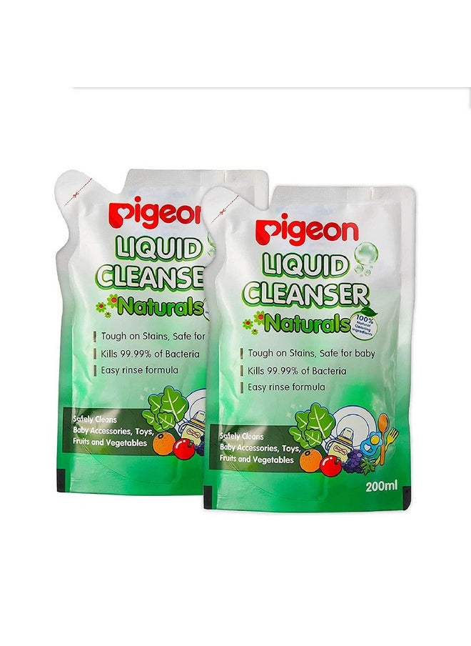 Liquid Cleanser Naturals Refill ,Ph Friendly,No Added Color,No Added Alcohol,Natural Cleanser,For Baby Feeding Bottle,Bood Bowls,Feeding Accessories,Fruits And Vegetables,200 Ml,Pack Of 2