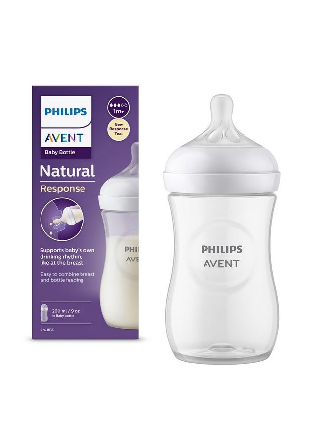 Philips Natural Response Baby Bottle- 260Ml Baby Milk Bottle For Newborns And Up, Bpa Free, 1+ Months (Model Scy903/01)