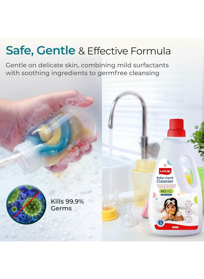 Baby Liquid Cleanser 1000Ml, For Cleaning Feeding Bottle, Cutlery, Toys, Fruits & Vegetables, Kills 99.9% Germs, Ph Balanced Dermatologically Tested Formula, No Harsh Chemicals, Bio-Degradable