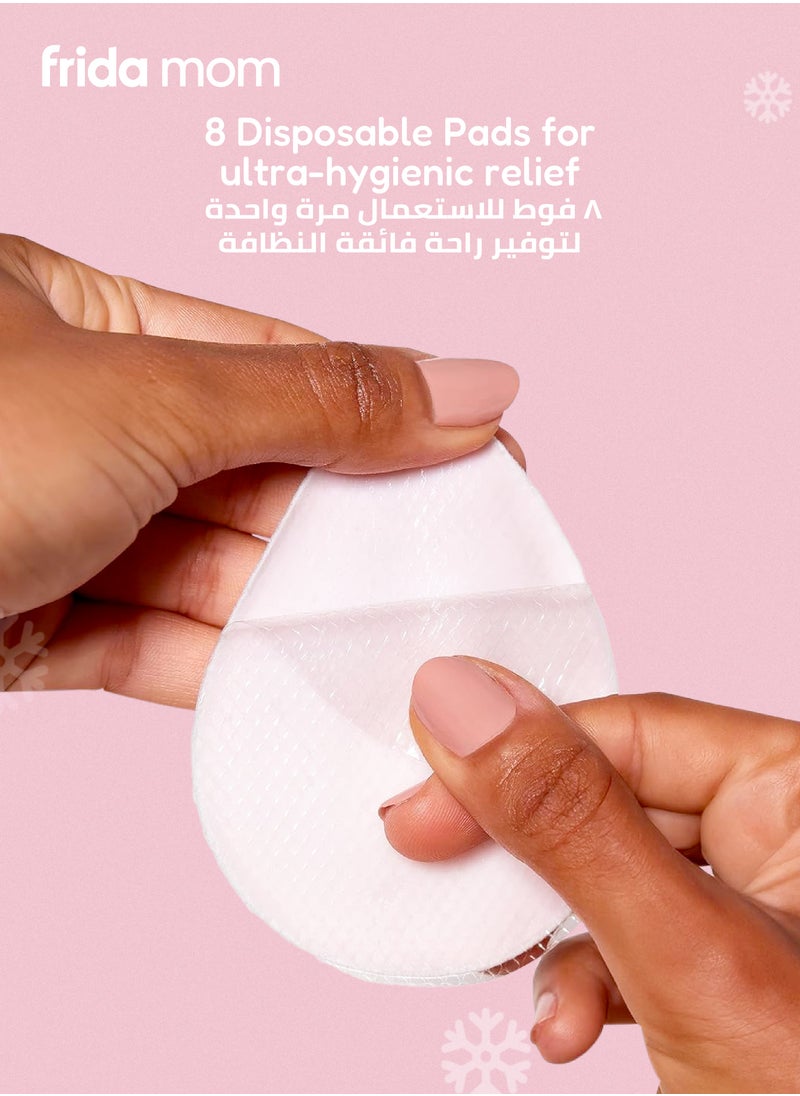 Frida Mom Cooling Hydrogel Nipple Pads – Instant Relief for Sore Nipples, Stays Cold 10X Longer, Hydrating Vitamin E, Ultra-Hygienic & Disposable – 8 Pads