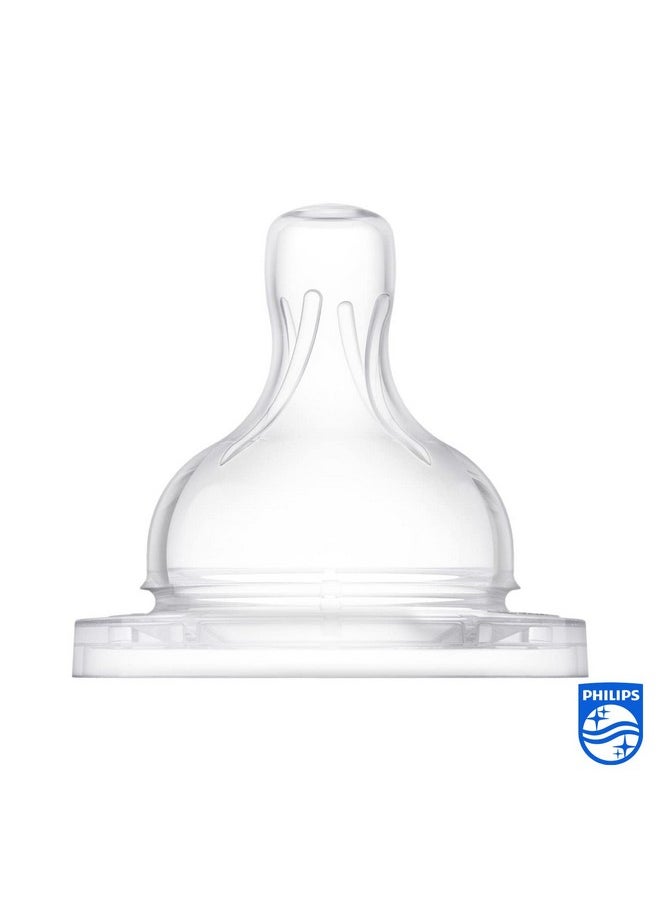 Philips Classic Teat Fast Flow Nipple - 4 Holes/6Months+ (Pack Of 2)