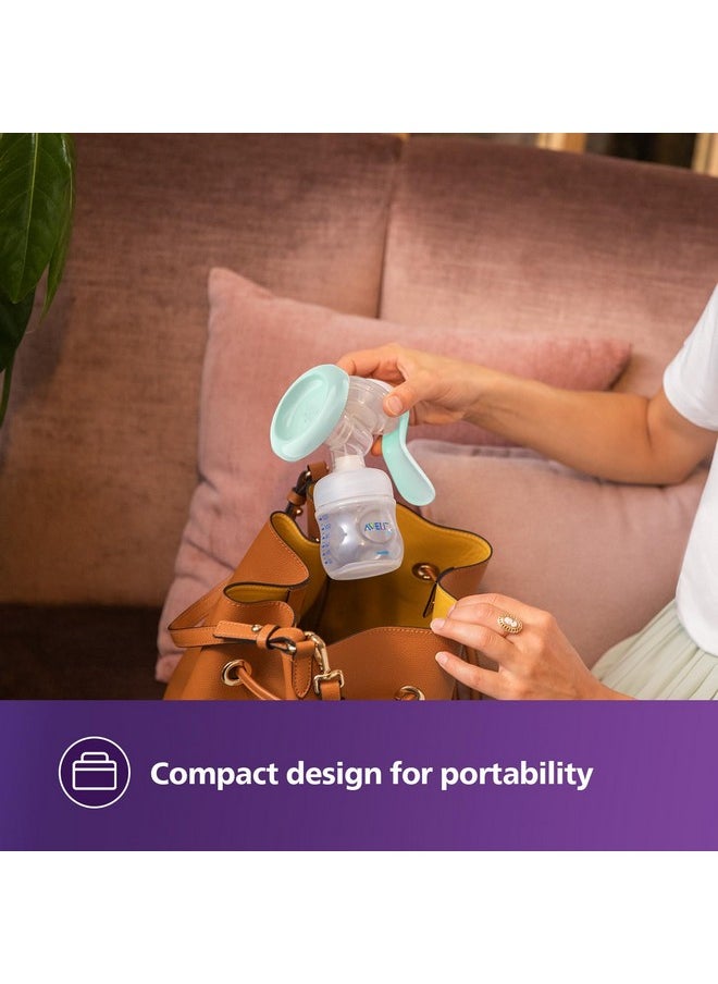 Ps Avent Essential Manual Breast Pump Scf417/11 | Easy Silicone Massage Cushion & Ergonomic Handle, Soft & Gentle, Bpa Free