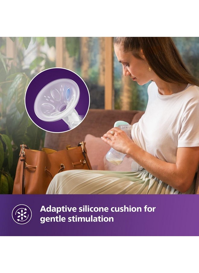 Ps Avent Essential Manual Breast Pump Scf417/11 | Easy Silicone Massage Cushion & Ergonomic Handle, Soft & Gentle, Bpa Free