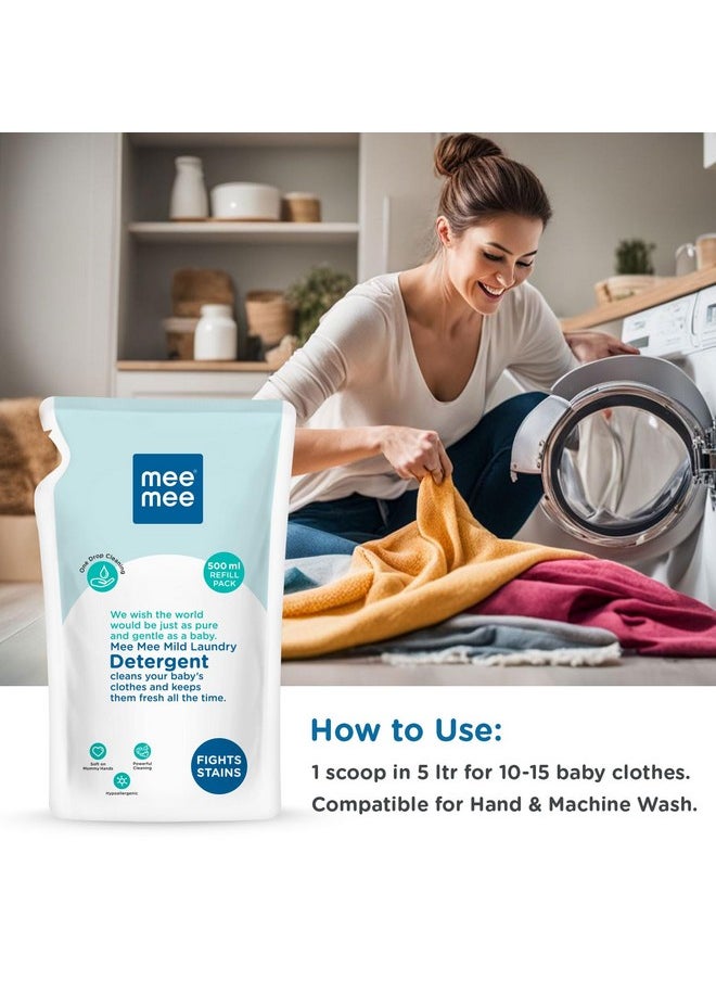 Baby Liquid Detergent 500 Ml | Ph Balanced, Free From Harsh Chemicals, Safe For Mother'S Hands & Baby'S Skin | Anti-Bacterial, Removes Stains & Odor With One Drop, Hypoallergenic