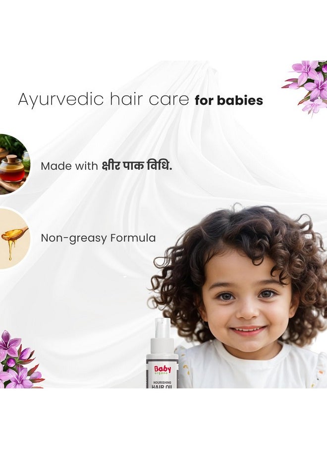 Ayurvedic Nourishing Hair Oil For Babies & Kids | Best Baby Hair Oil For Hair Growth | Natural Hair Oil For Kids 0-3 Years | Ayurvedic Hair Oil For Kids | Soothes Cradle Cap - 100Ml