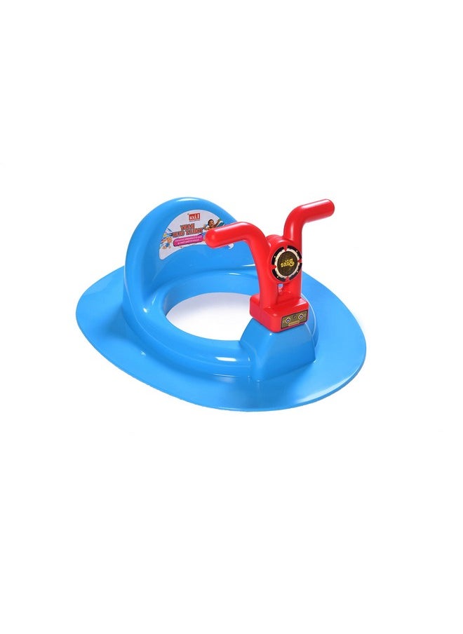 Kids Toilet Trainer Baby Potty Seat With Bike Handle And Back Support Toilet Seat For Western Toilet (Blue)