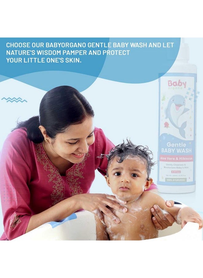 Baby Body Wash 200Ml For Kids With Aloe Vera, Hibiscus & Neem, Cleanse Moisturize Head To Toe, All Skin Type, Paraben Free, Fdca Approved