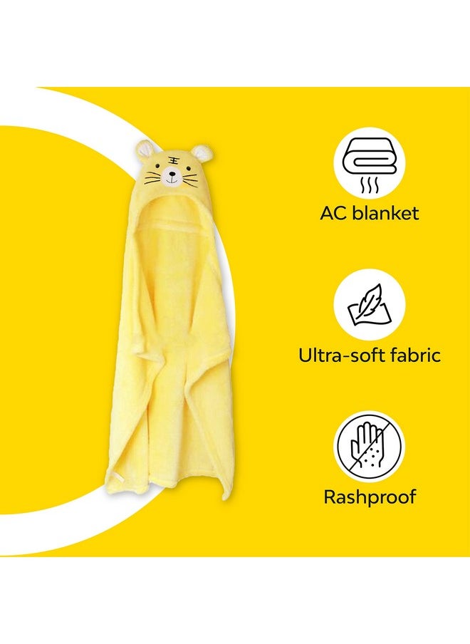 Polyester Towel (1 Piece, Yellow) - 250Tc, 86.36 X 81.28 Cm