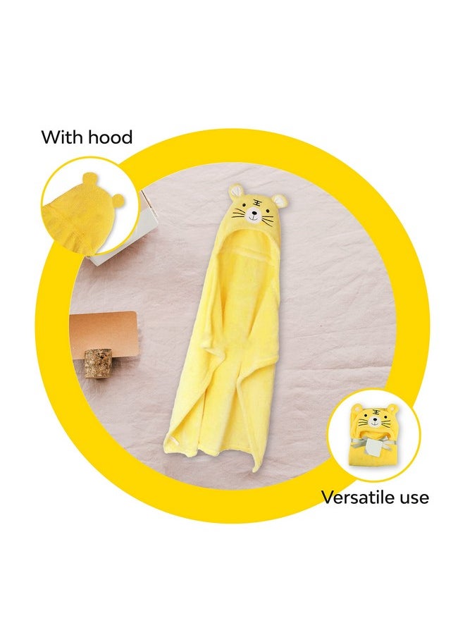 Polyester Towel (1 Piece, Yellow) - 250Tc, 86.36 X 81.28 Cm