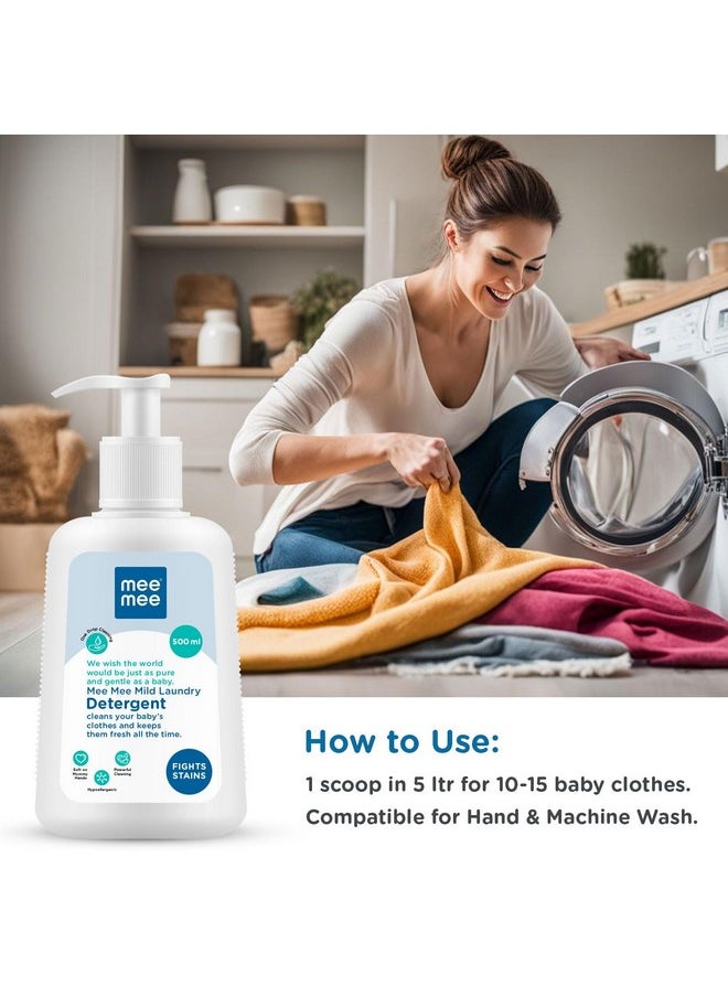 Baby Liquid Detergent 500 Ml | Ph Balanced, Free From Harsh Chemicals, Safe For Mother'S Hands & Baby'S Skin | Anti-Bacterial, Removes Stains & Odor With One Drop, Hypoallergenic