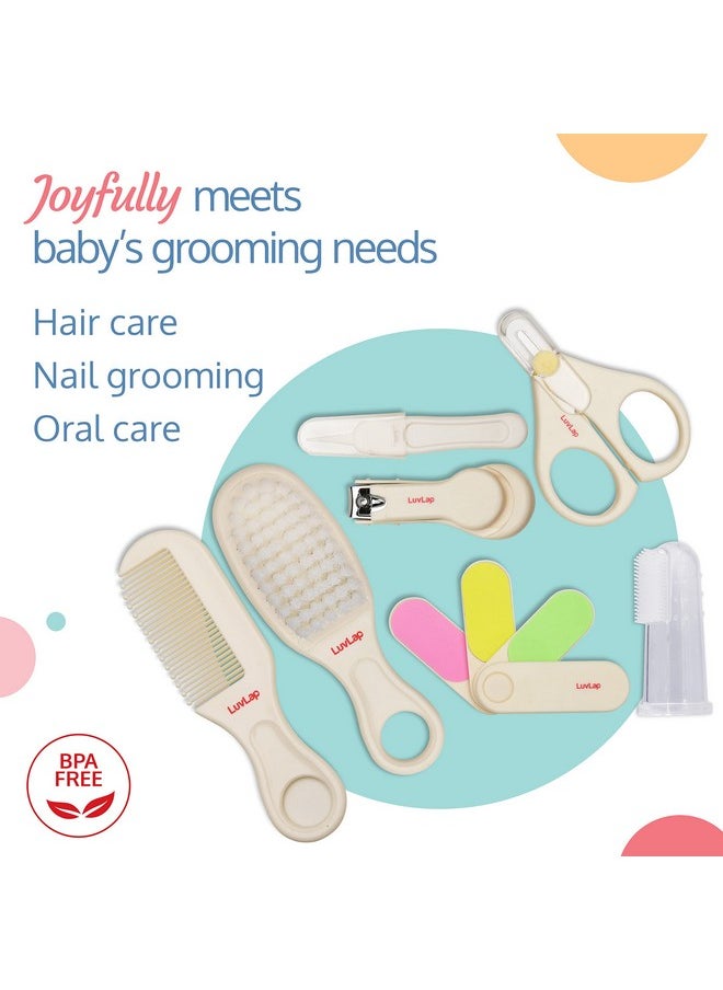 7In1 Baby Grooming Kit,Portable Baby Grooming Kit For New Born Baby,Finger Brush,Hair Brush,Comb,Baby Nail Scissor,Baby Nail Cutter,Tweezer,Nail Filer,Newborn,Infants,Toddlers (White), 1 Count