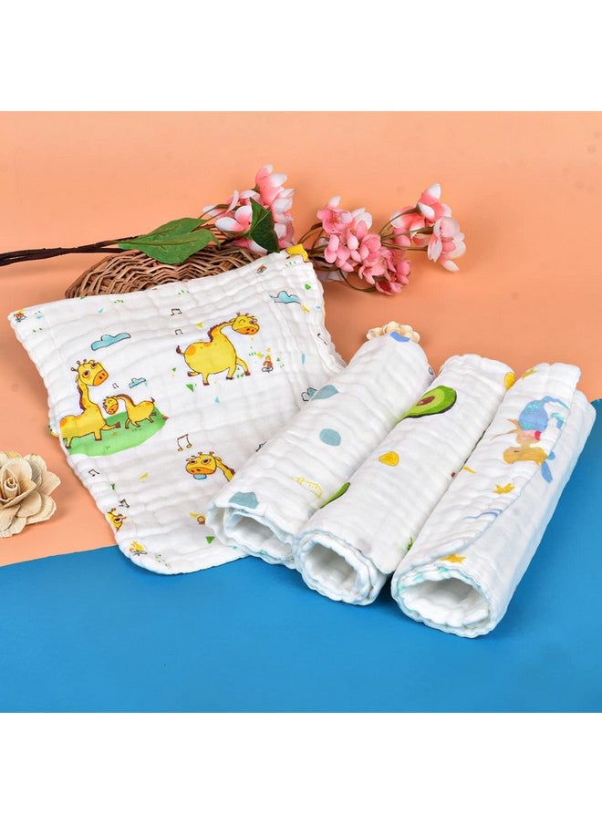 Super Soft Organic Cotton Baby Muslin Wash Cloth/Napkin 6 Layer | Hankies For Baby | 25X25 Cm | Pack Of 3