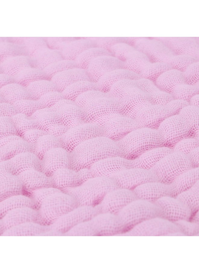 Baby Super Soft Absorbent Muslin 6 Layer Wash Towel- 100X100 Cm - (0-3 Years)- Pink