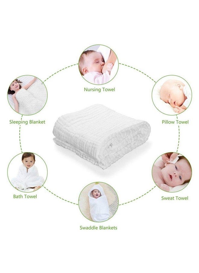 Baby Super Soft Absorbent Muslin 6 Layer Wash Towel- 100X100 Cm - (0-3 Years)- Blue And 5 Muslin Naplin Wipes