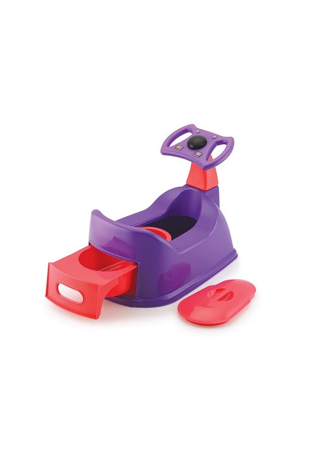 Rocket Style Baby Potty Training Seat- Chair For Kids- Infant Potty Toilet Chair With Removable Tray & Closing Lid (6-36 Month) (Purple)