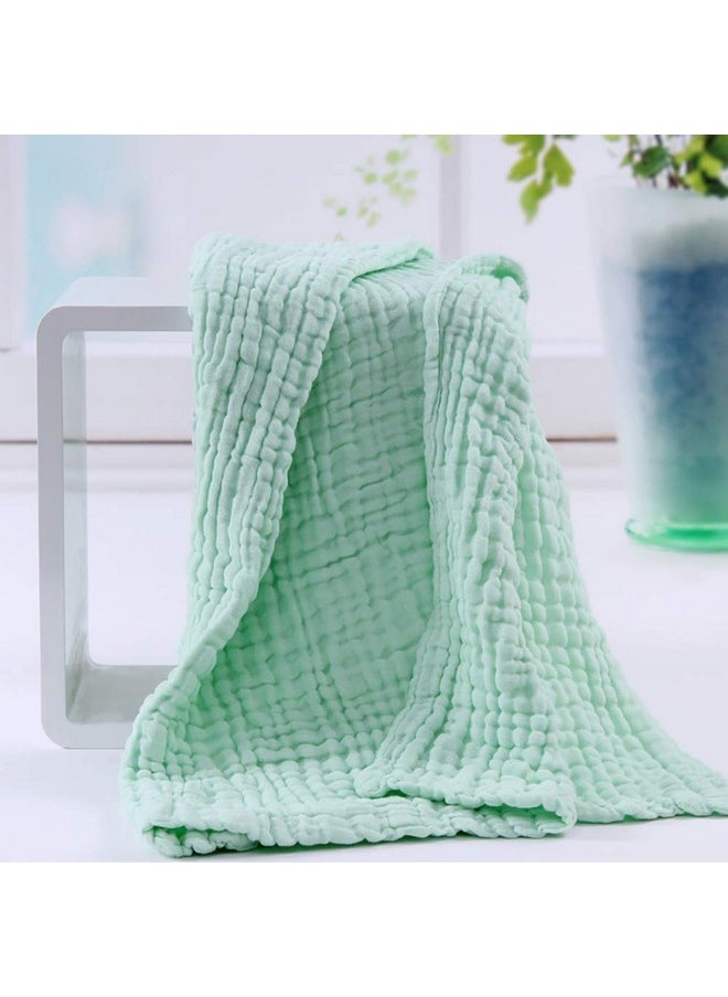 Cotton Baby Super Soft Absorbent Muslin 6 Layer Wash Towel- 100X100 Cm, (0-3 Years)- Green