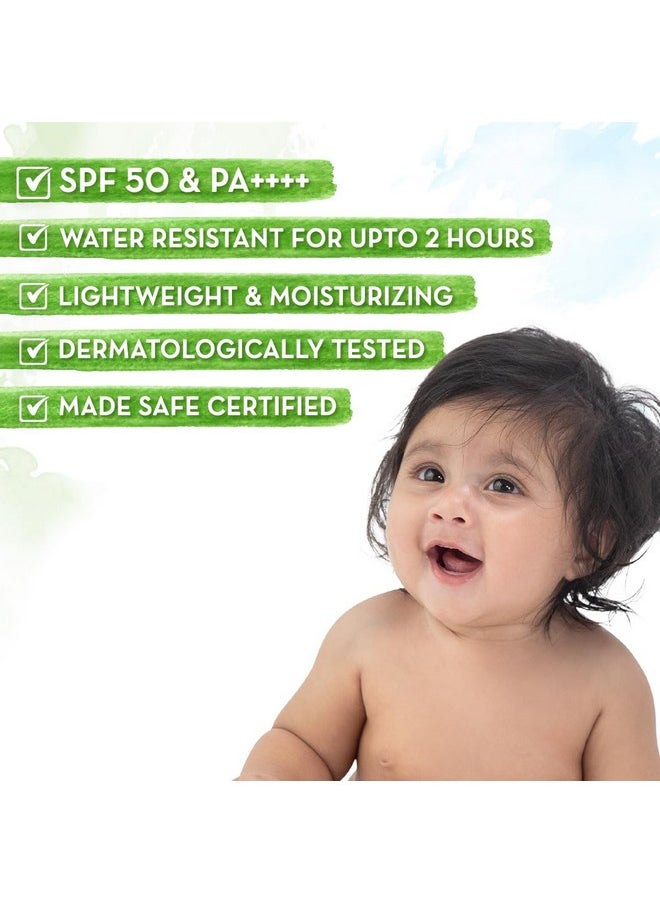 Baby Rich Moisturizing Ultra Light Sunscreen-50G Spf 50 & Pa++++|Water Resistant|Lightweight & Moisturizing|Suits All Skin Type|Safe For Babies|Dermatological Tested|Hydrating Sun Protection