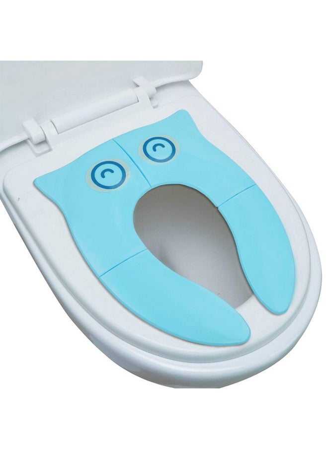 Plastic Inovera Portable Baby Toilet Seat Foldable Western Kids Potty Trainer Cover For 0.5 To 5 Years Child Toddler Boys Girls Travel (Blue)