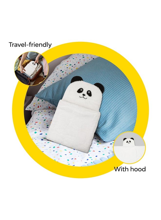 Baby Bath Towel Robe Hooded Blanket Wrapper -White-Panda