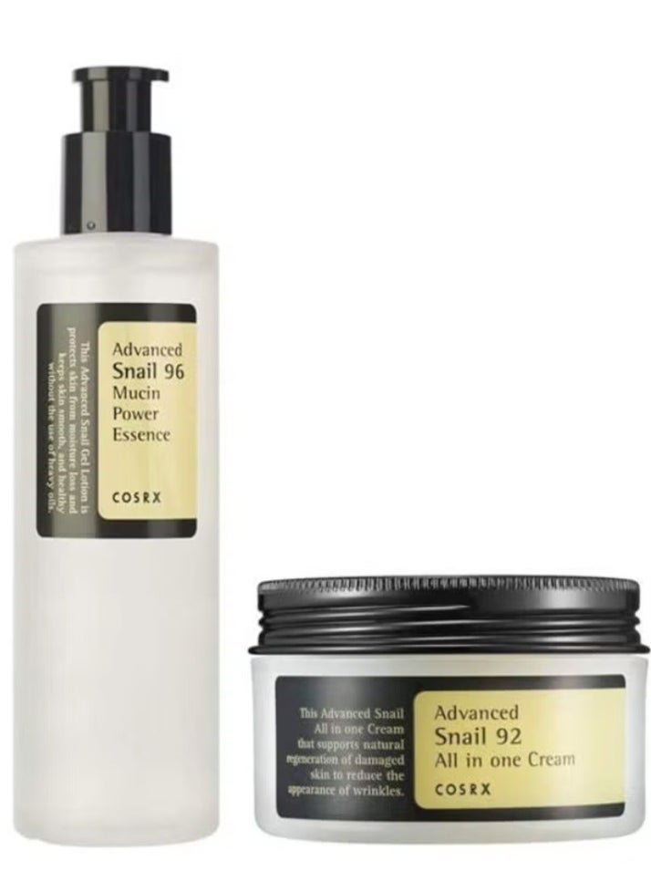 Advanced Snail 96 Mucin Power Essence and Snail 92 All in One Cream SET Multicolour 100grams