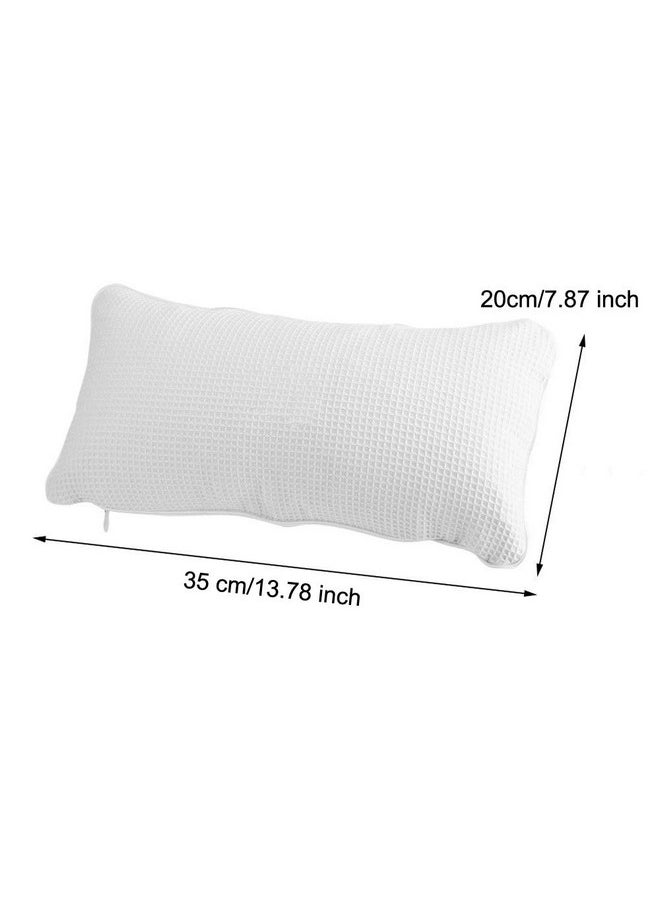 Inflatable Bathtub Pillow Anti-Slip Aerated Bath Pillow With Suction Cup Spa Bath Cushion For Head Neck Rest Relax, Home, Bathroom, White, 13.8