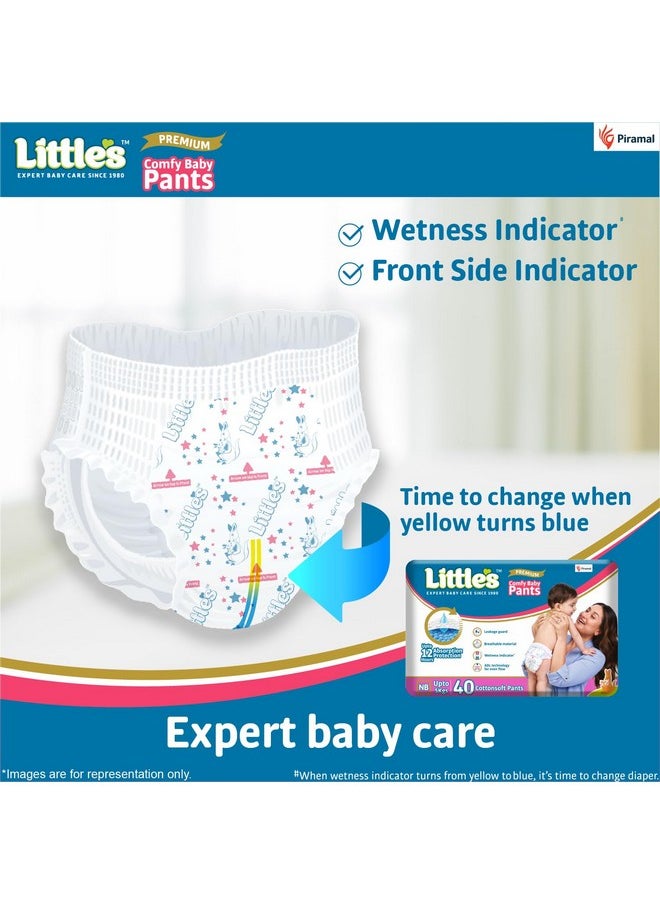 New Born Baby Diaper Pants Style (Nb) | Upto 5 Kg | 40 Count - Pack Of 1 | Cottonsoft Baby Diapers With Leakage Guard, Wetness Indicator & 12 Hours Absorption