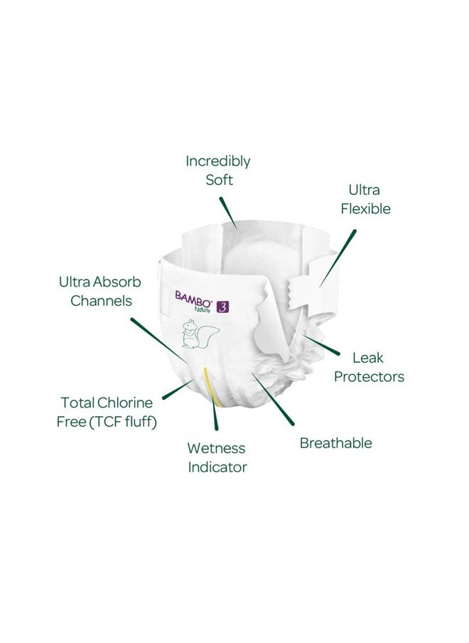 Unisex Premium Eco-Friendly Tape Diapers With Wetness Indicator - M Size, 28 Pieces - Pack Of 3