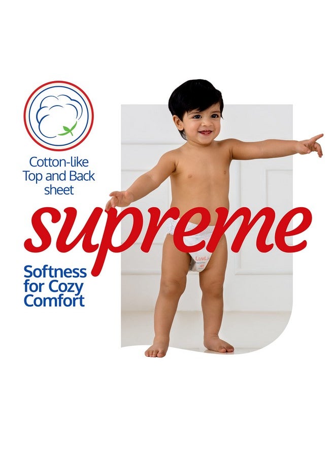 Supreme Diaper Pants Large (Lg) 9 To 14Kg, 62Pcs, 360° Skin Care With 10 Million Breathable Pores, Aloe Vera For Superior Rash Prevention, Upto 12Hr Protection, 5 Layer Super Light Core